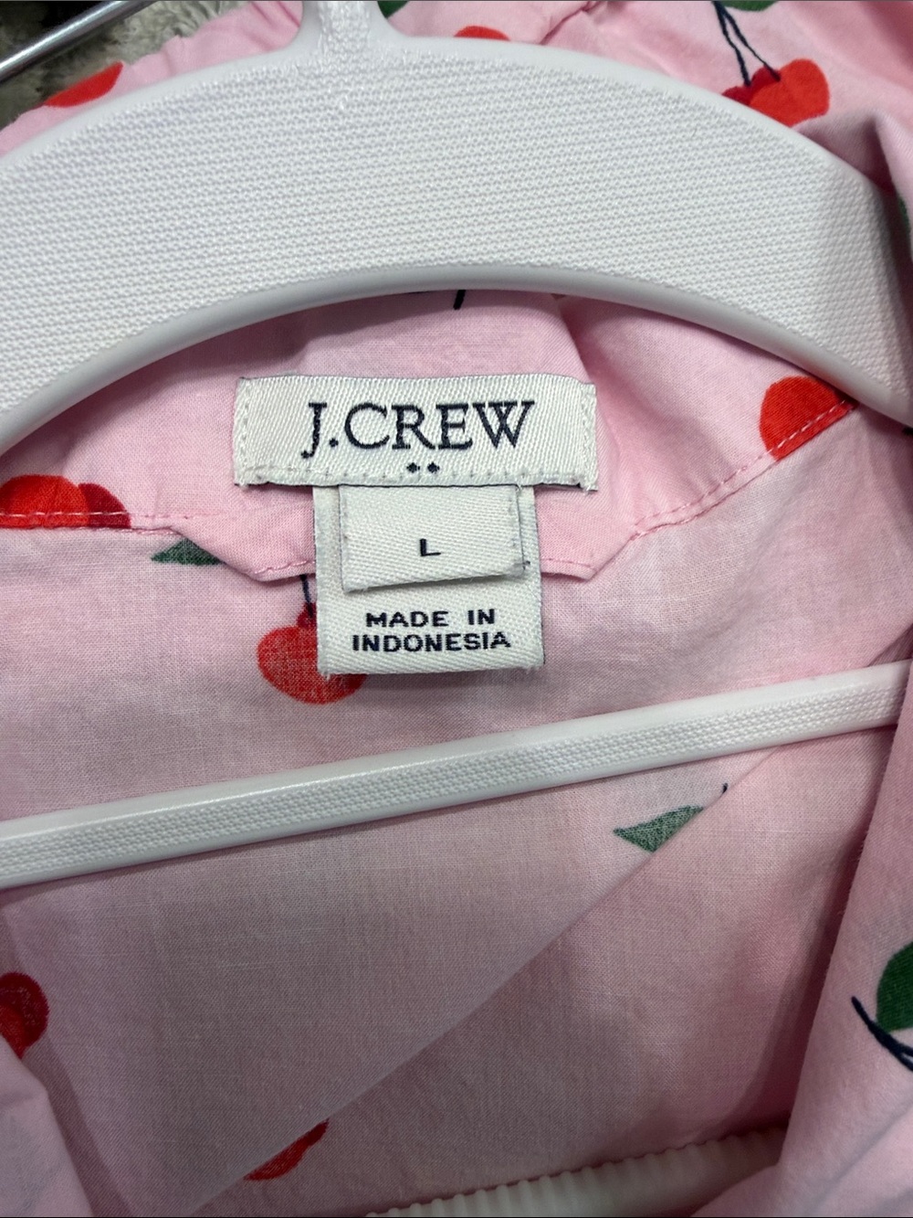 J. Crew Pink Cherry Print Short Pajama Set - Picture 6 of 9